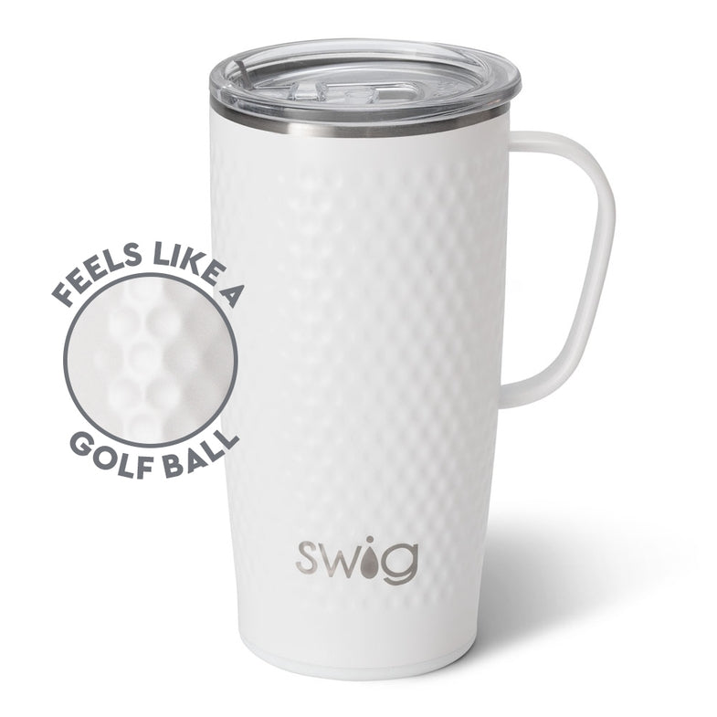 Swig Life Travel Mug with Handle - Apres Ski Insulated Stainless Steel - 18oz - Dishwasher Safe with A Non-Slip Base