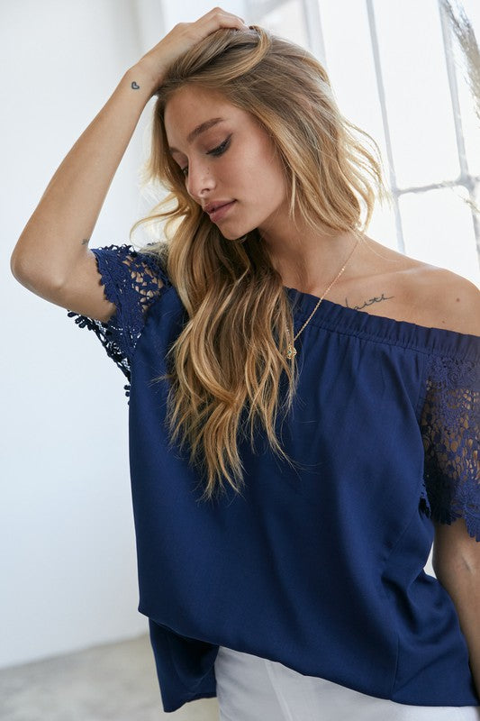 Crochet Lace Off Shoulder Top