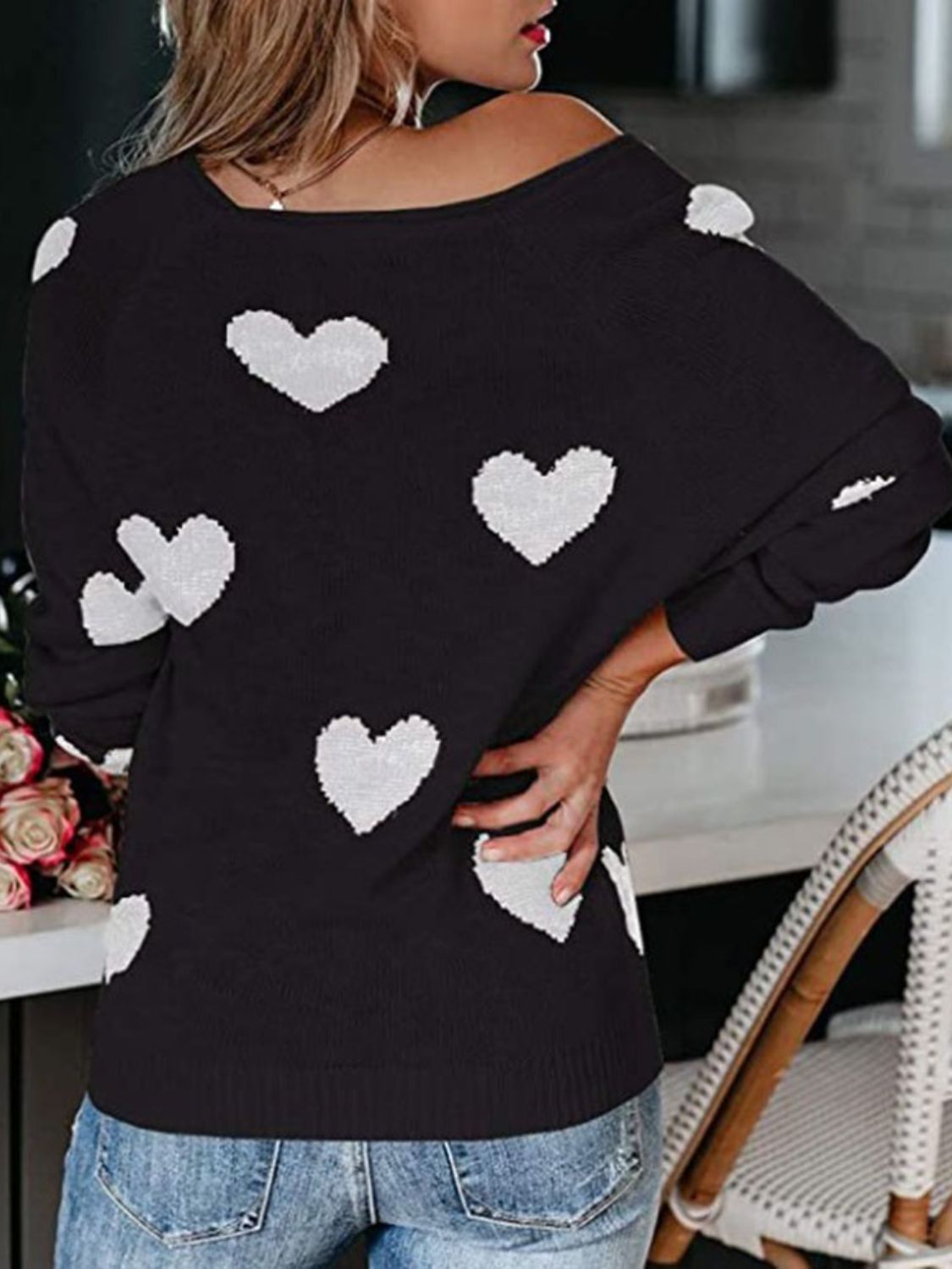 Heart Scoop Sweater