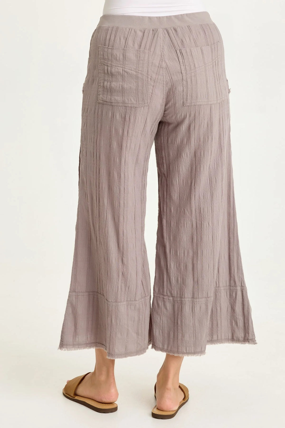 XCVI Doyen Gauze Wide Leg Crop Pants with Drawstring Waist