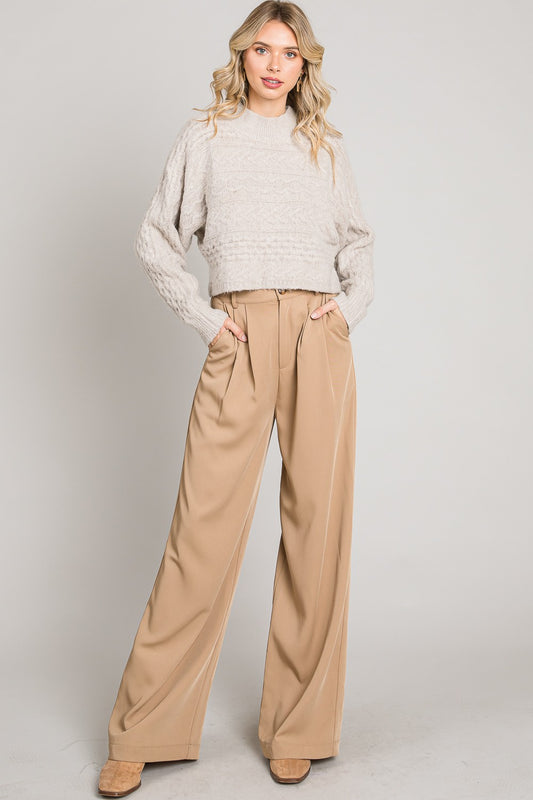 Cable Knit Cropped Sweater