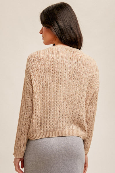 FRONT BUTTON CLOSURE PULLOVER DOLMAN SWEATER