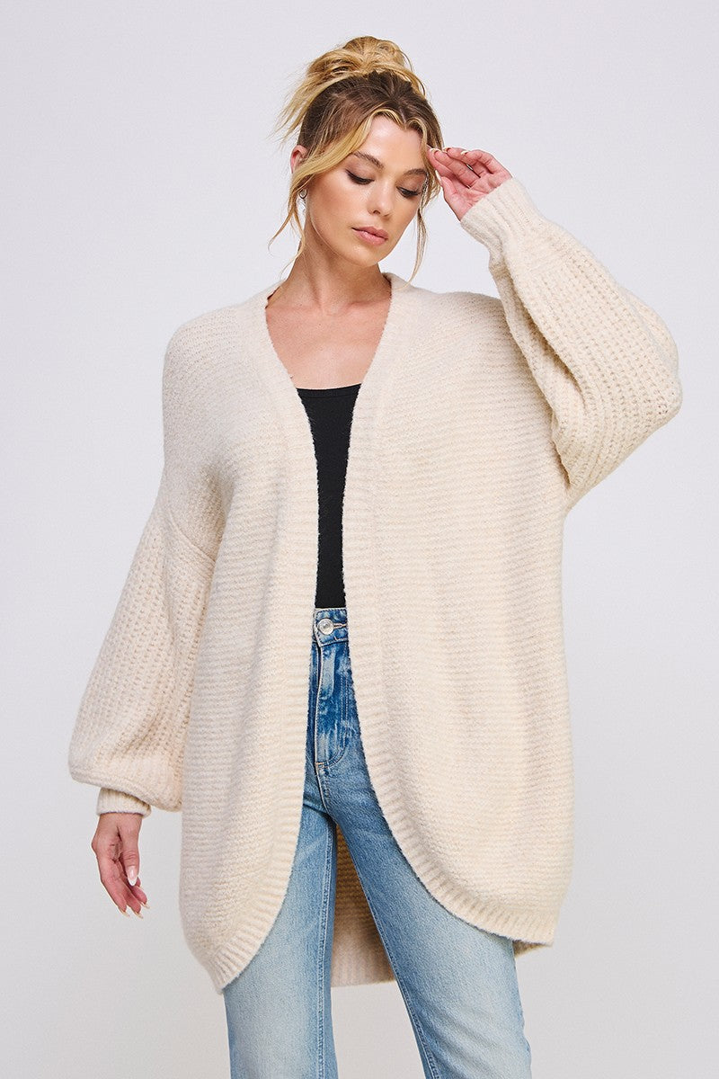 Relaxed Open Sweater Cardigan