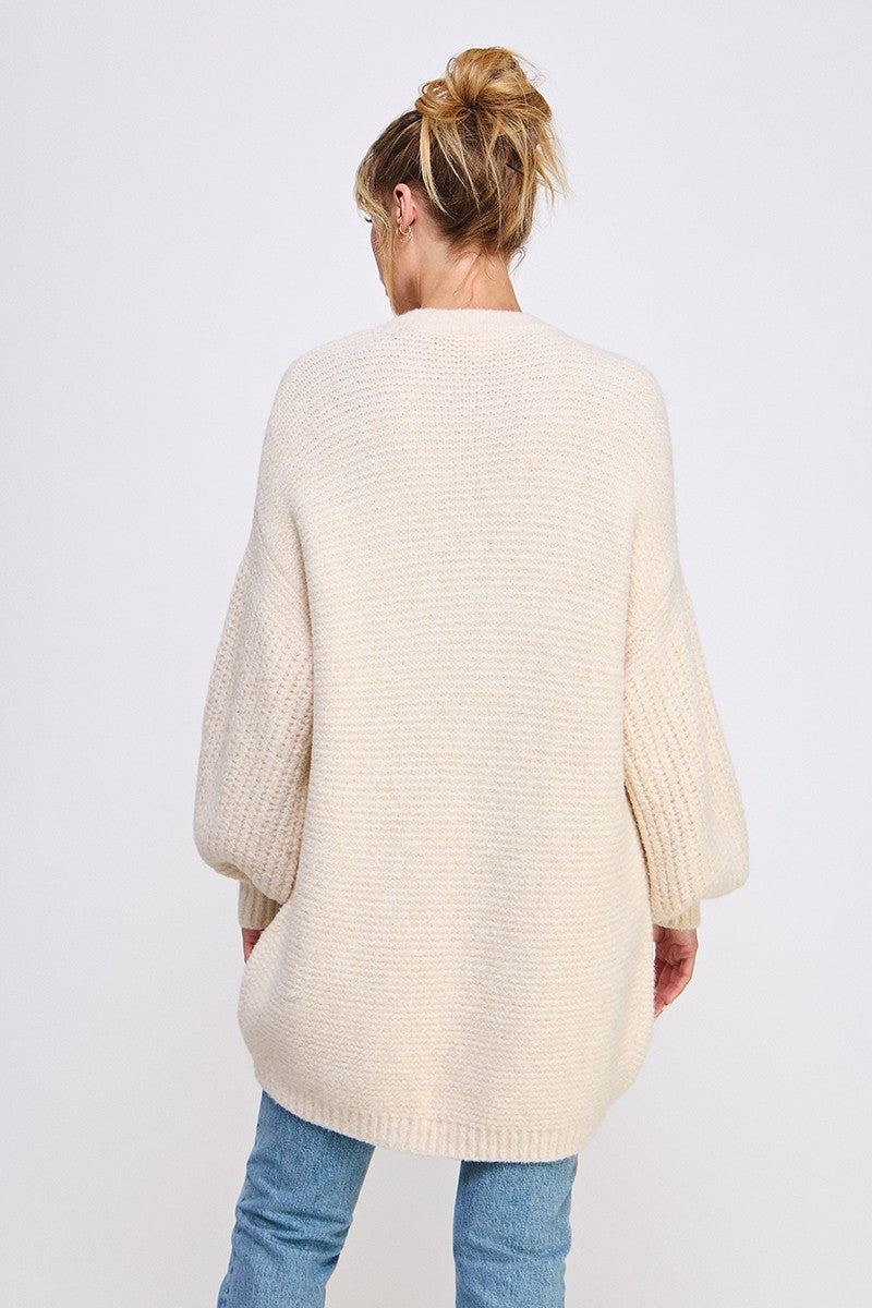 Relaxed Open Sweater Cardigan