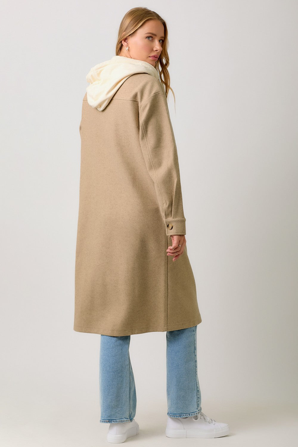 Twofer Hoodie Solid Coat