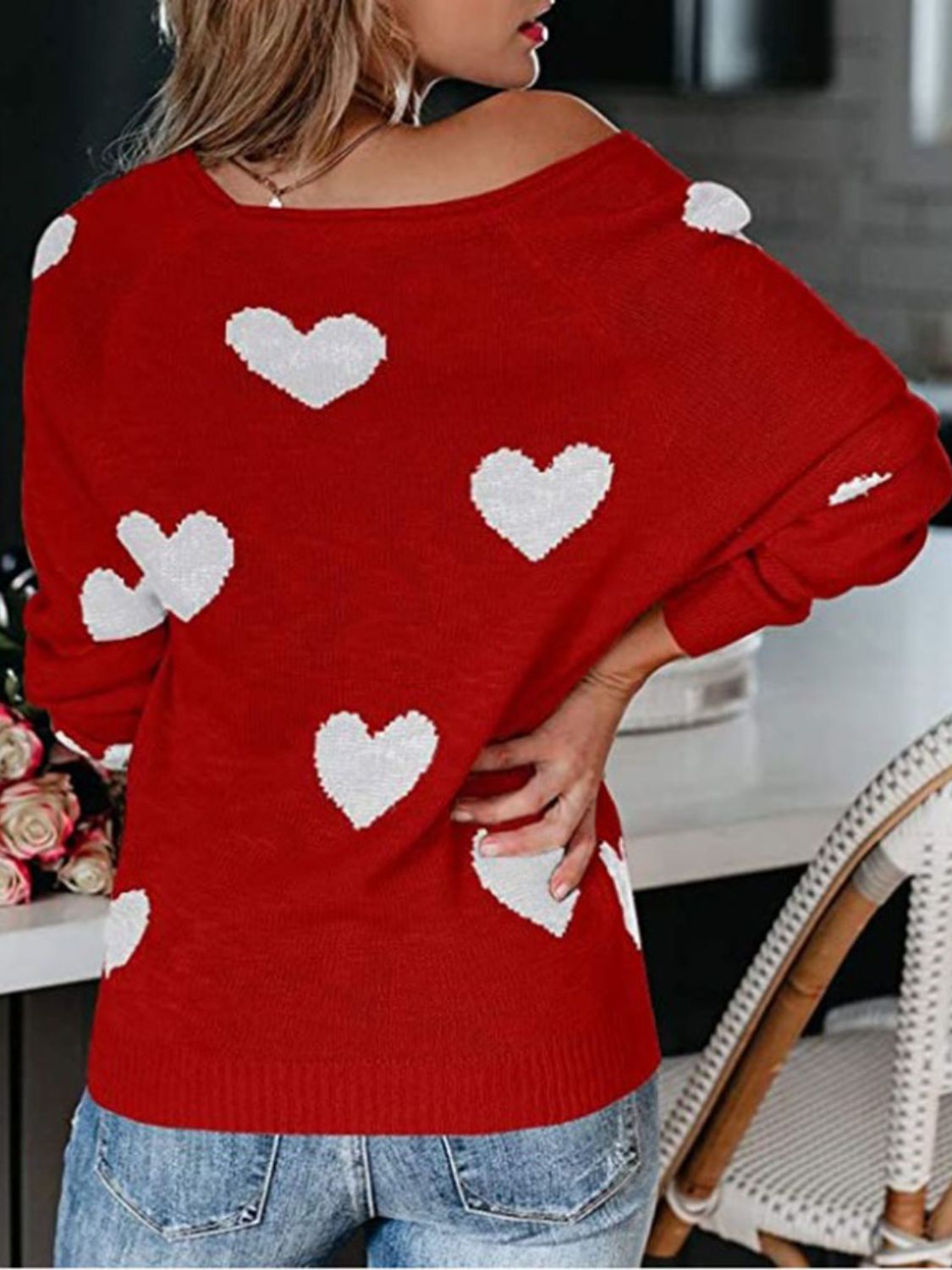 Heart Scoop Sweater