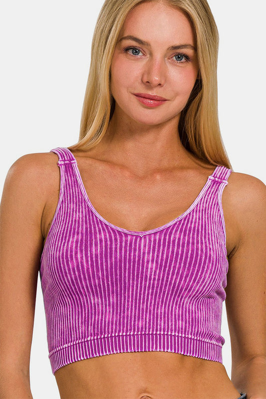 Cropped V-Neck Tank