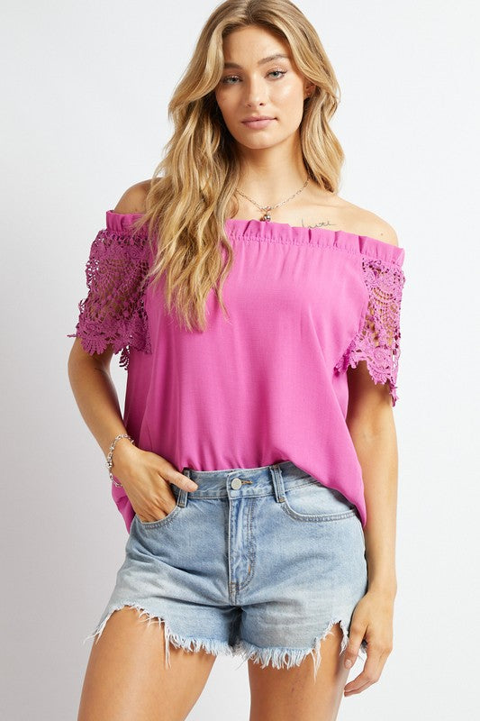 Crochet Lace Off Shoulder Top