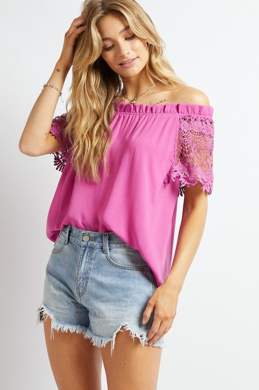 Crochet Lace Off Shoulder Top