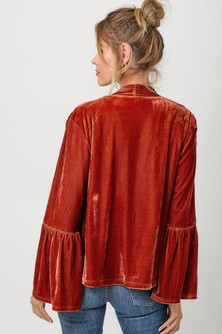 Embroidered Velvet Kimono