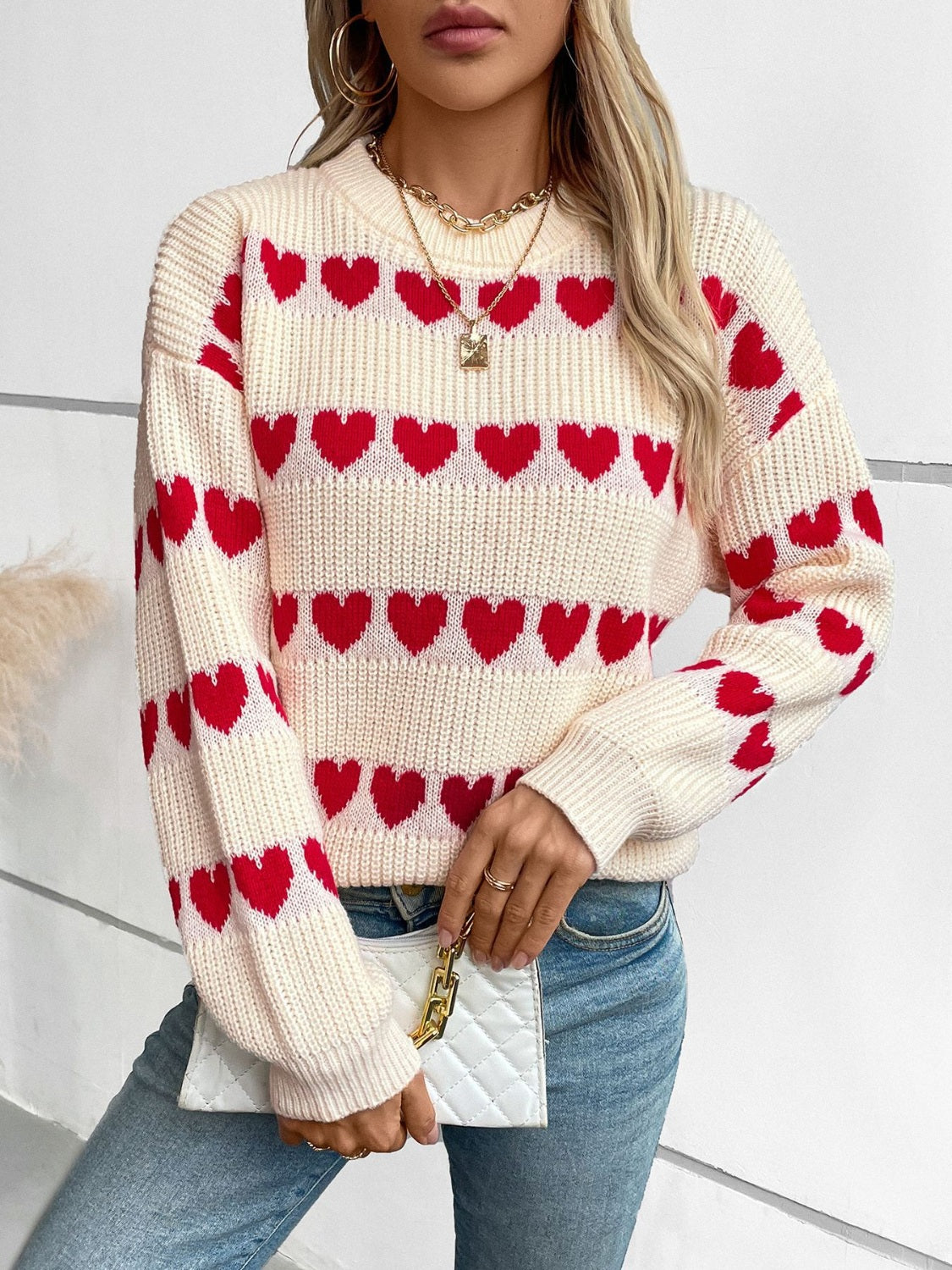 Heart Stripe Sweater