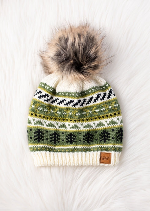 Winter Pattern Pom Hat