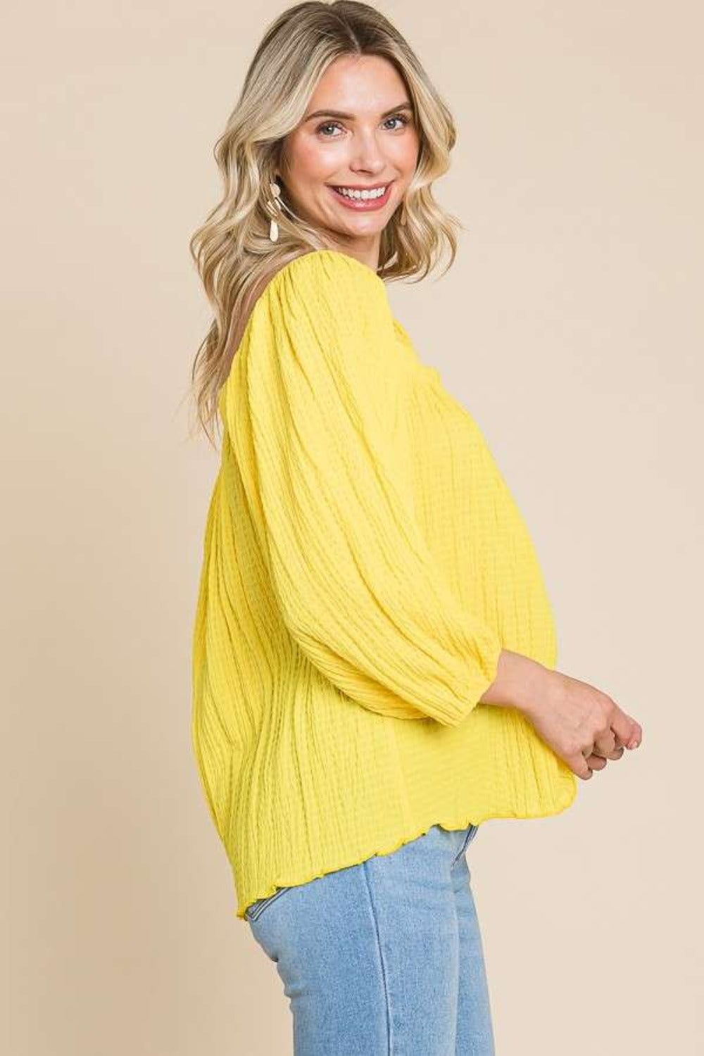 Square Neck Puff Sleeve Top