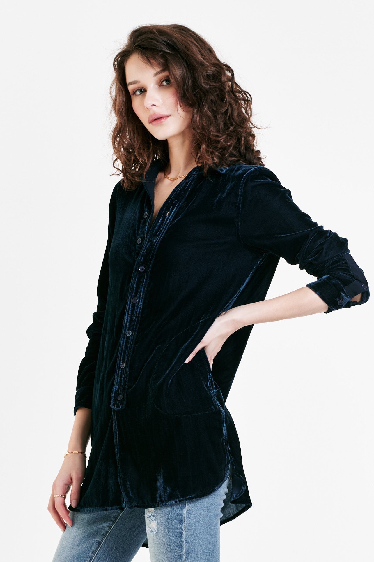 Hazel Velvet Tunic Shirt