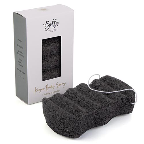 Black Exfoliating Sponge - (body exfoliating sponge)