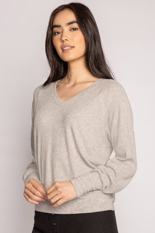 Textured Essential L/S Lounge Top