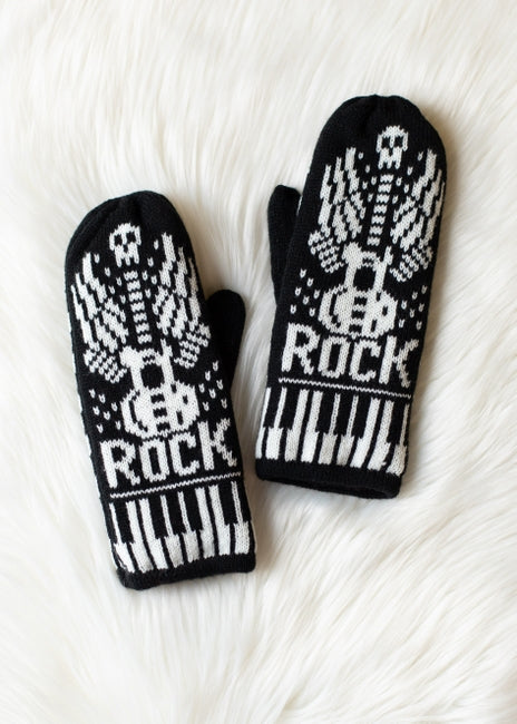 Black & White Rock Mittens