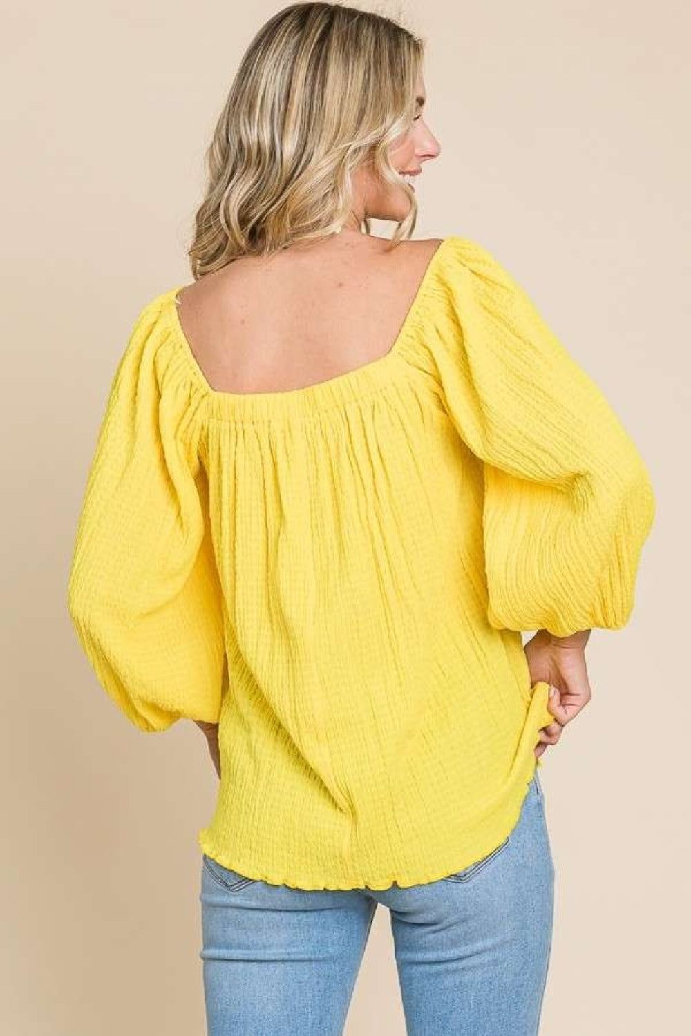 Square Neck Puff Sleeve Top