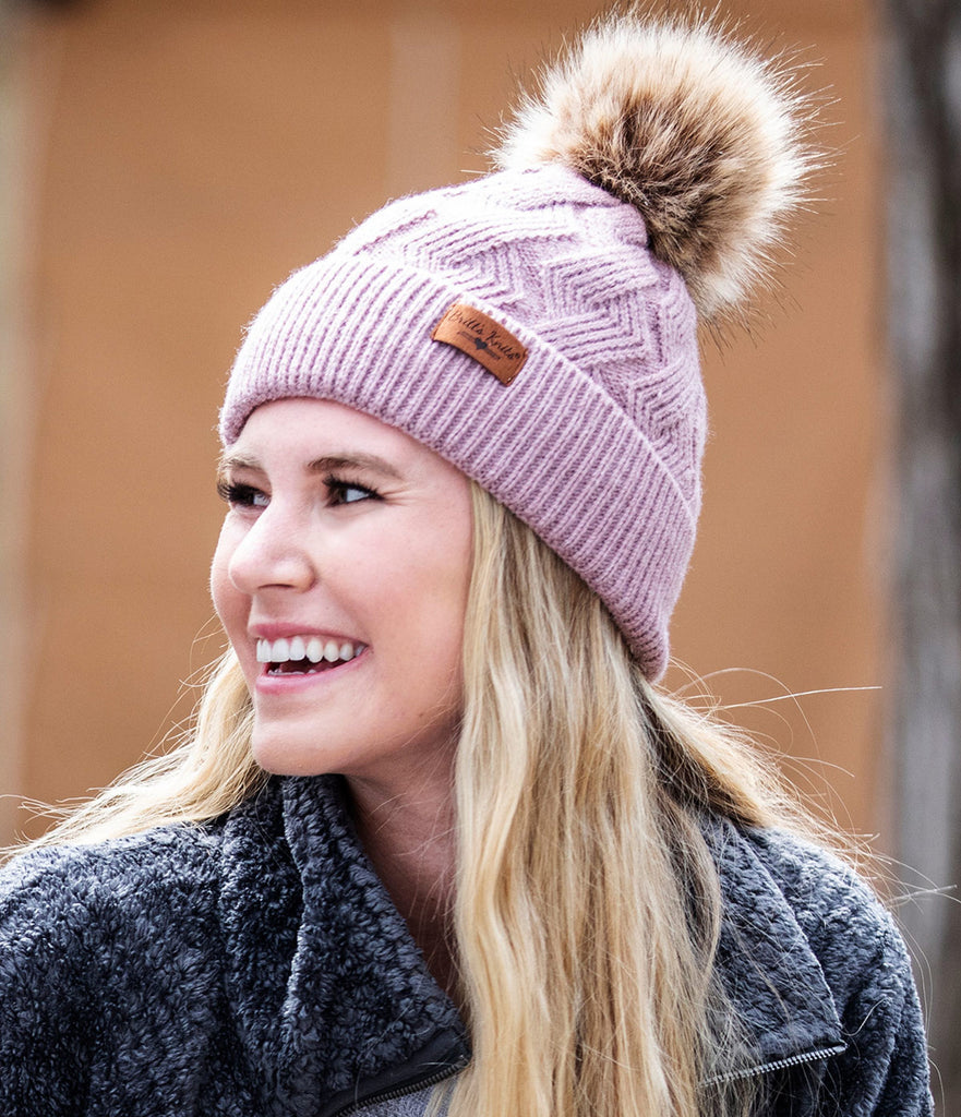 Britt's Knits Cozy Classics Pom Hat Winter Cozy Fur Pom Knit