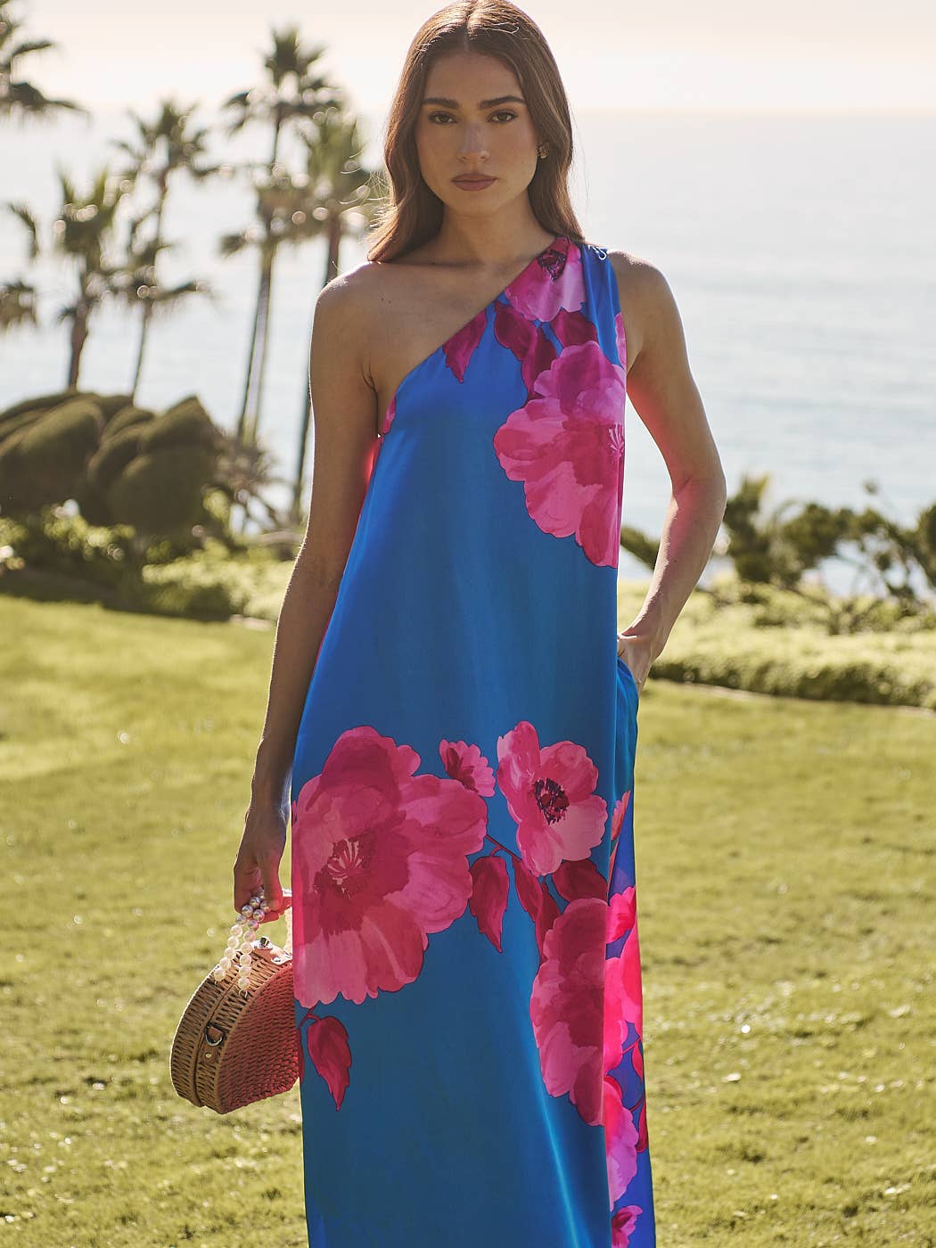 glena floral one shoulder maxi dress Glena Floral Maxi Dress