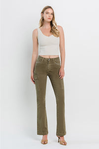 High Rise Bootcut Cargo Jeans