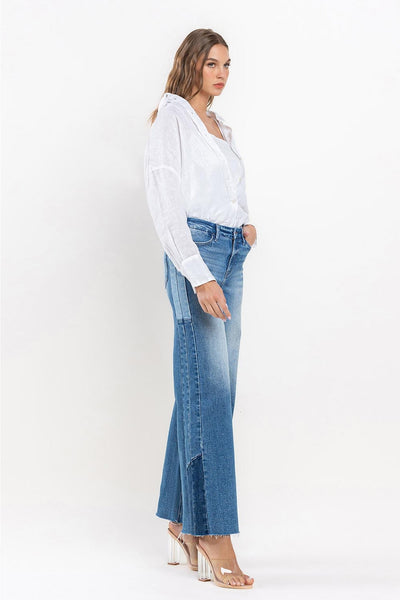 High Rise Jeans with Side Contrast