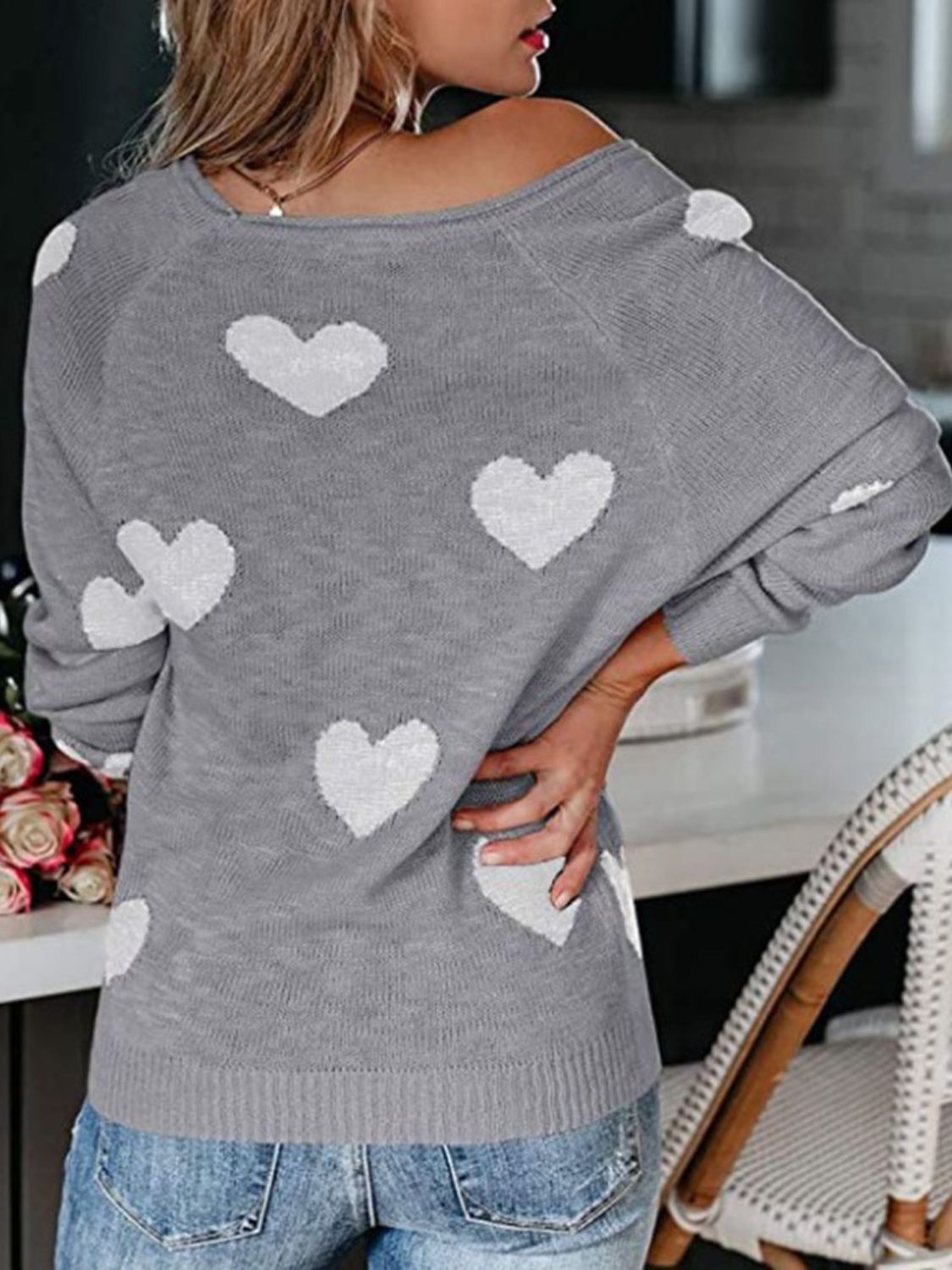 Heart Scoop Sweater