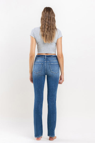 High Rise Long Slim Straight Jeans