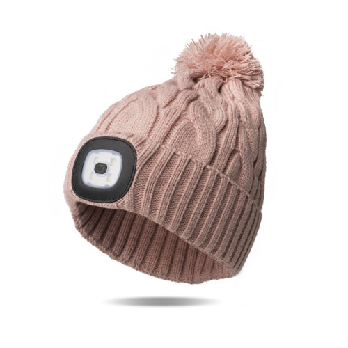Night Scope LED Pom Beanie | Rechargeable Headlamp Winter  display picture 1