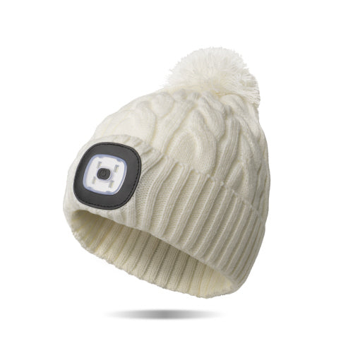 Night Scope LED Pom Beanie | Rechargeable Headlamp Winter Hat