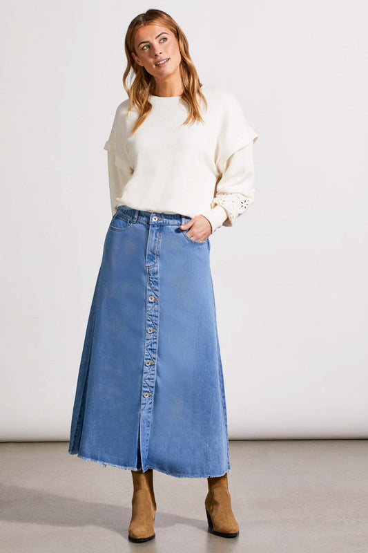 Long Midi Skirt W/Buttons