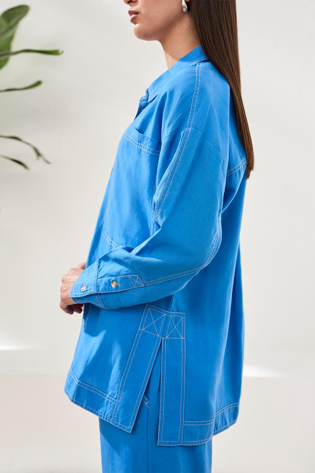 Pop Over Tunic – Linen Lyocell Slub Tunic with Utility Pockets