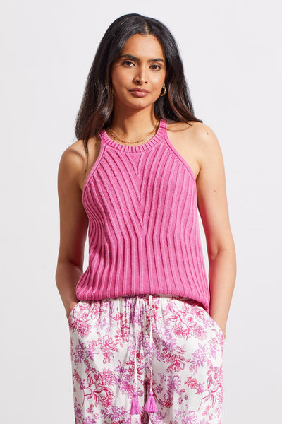 HALTER SWEATER TANK W/SPECIAL WASH EFFECT