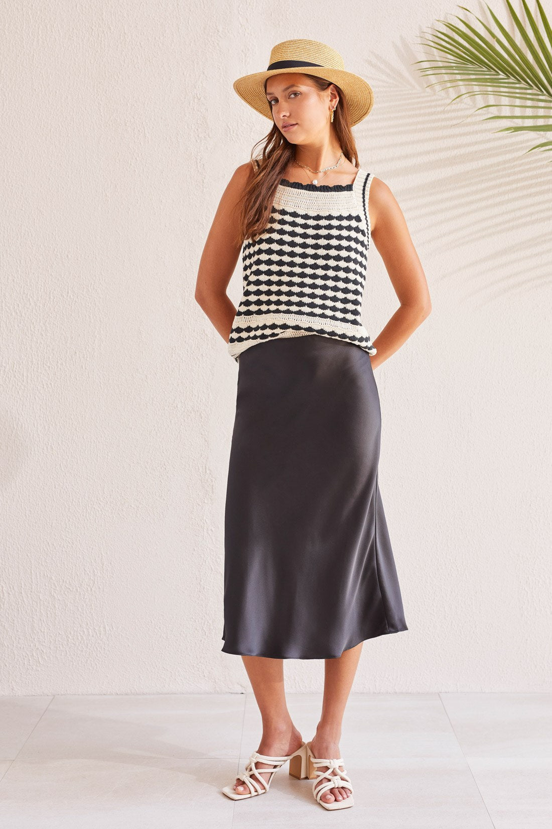 Pull On Midi Skirt