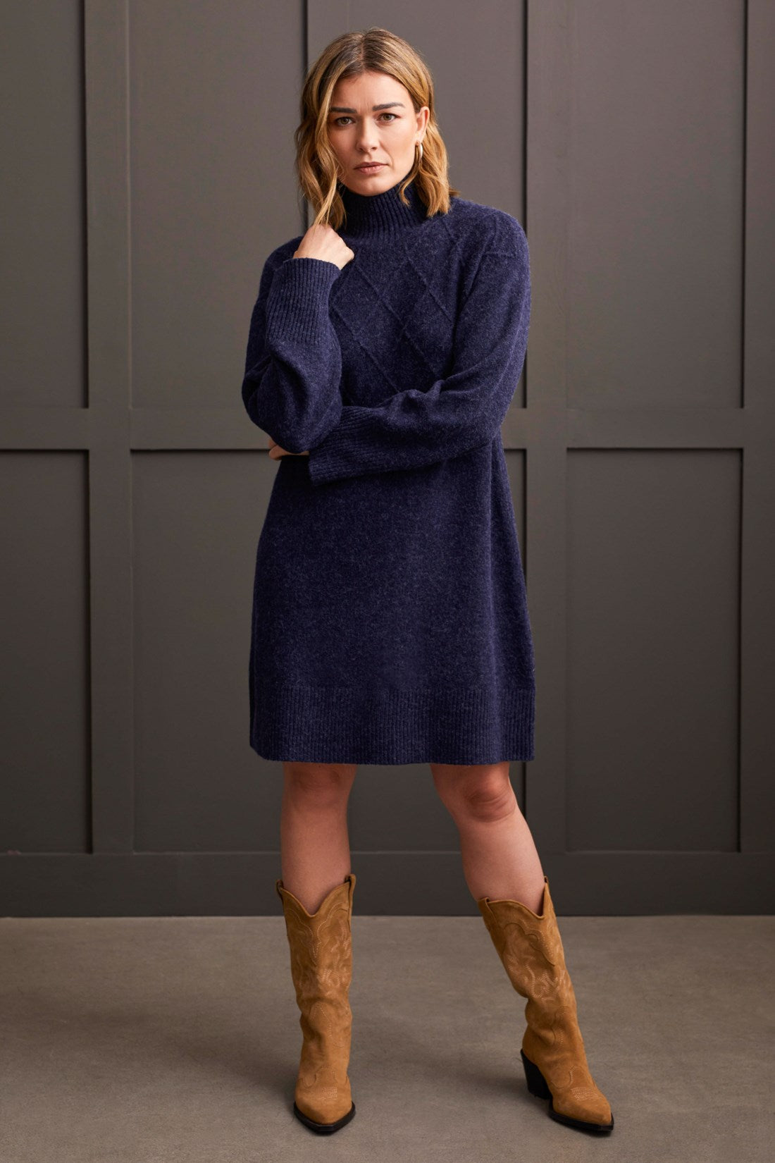 Mock Neck Sweater Dress