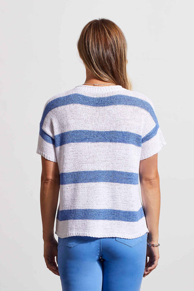 Short Sleeve Stripe Sweater