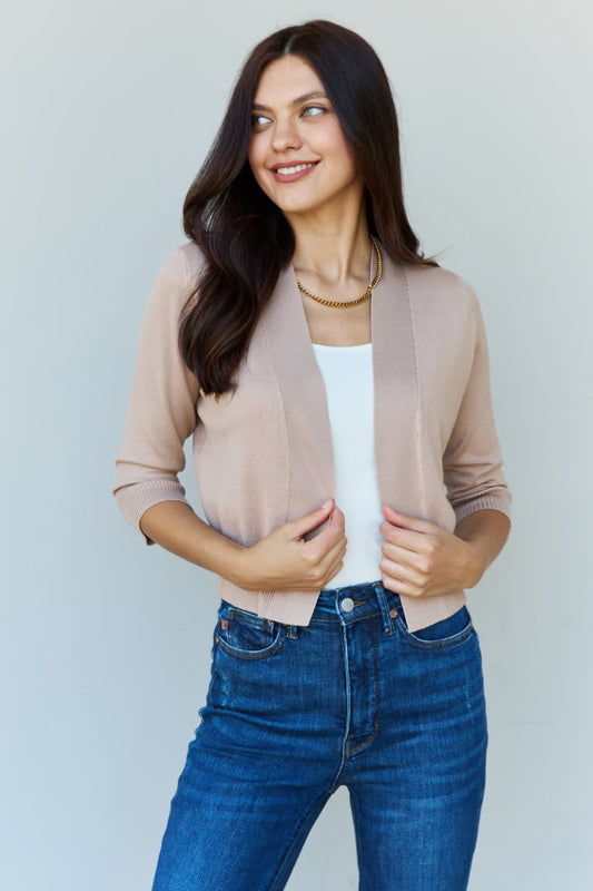 3/4 Sleeve Cropped Cardigan