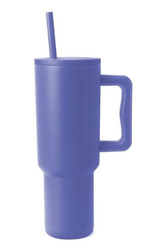 Monochromatic Stainless Steel Tumbler with Matching Straw